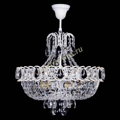 Люстра Астра Белая с подвесом черная в Симферополе Гусь Хрустальный