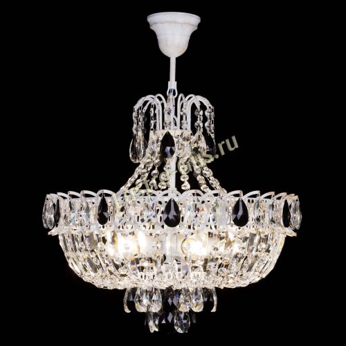 Люстра Астра Белая с подвесом черная в Симферополе Гусь Хрустальный