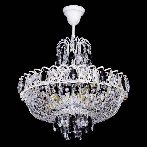 Люстра Астра Белая с подвесом черная в Симферополе Гусь Хрустальный