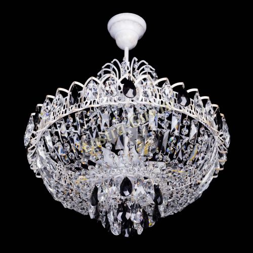 Люстра Астра Белая с подвесом черная в Симферополе Гусь Хрустальный