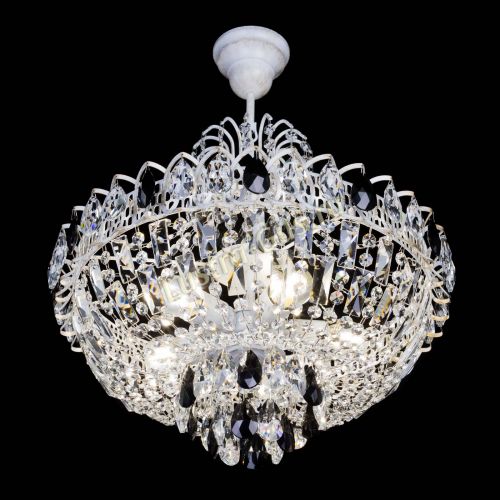 Люстра Астра Белая с подвесом черная в Симферополе Гусь Хрустальный