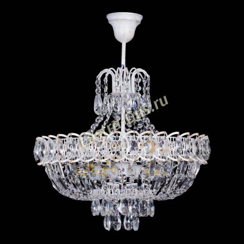 Люстра Астра Белая с подвесом в Симферополе Гусь Хрустальный