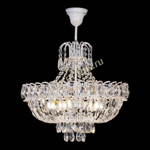 Люстра Астра Белая с подвесом в Симферополе Гусь Хрустальный