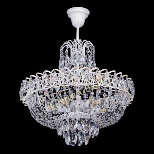 Люстра Астра Белая с подвесом в Симферополе Гусь Хрустальный