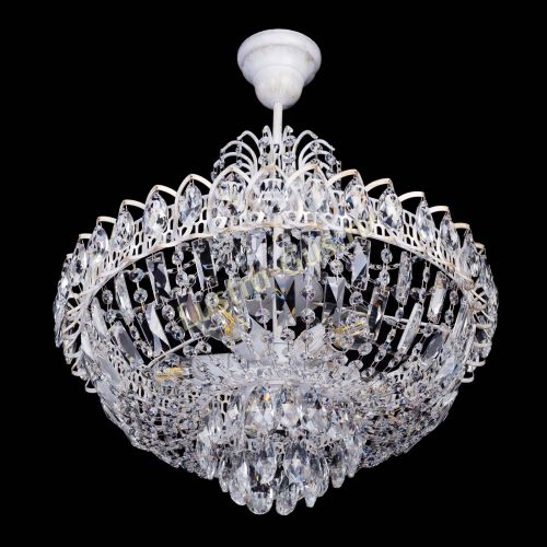 Люстра Астра Белая с подвесом в Симферополе Гусь Хрустальный