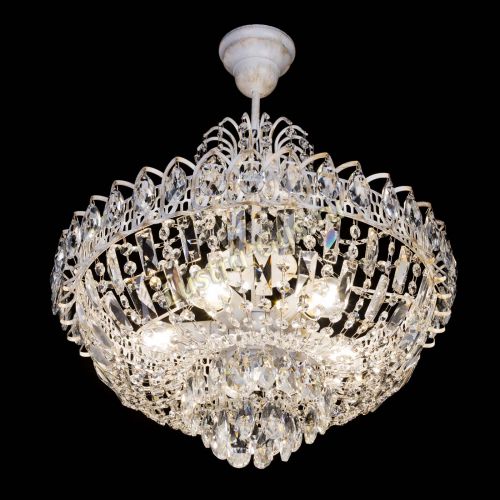 Люстра Астра Белая с подвесом в Симферополе Гусь Хрустальный