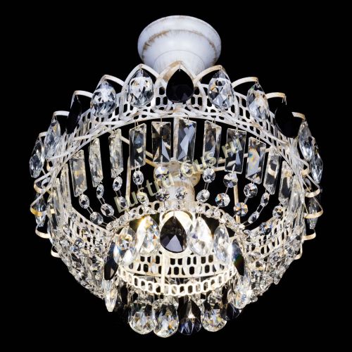 Люстра Астра Бутон №1 Черная - белая с подвесом в Симферополе Гусь Хрустальный