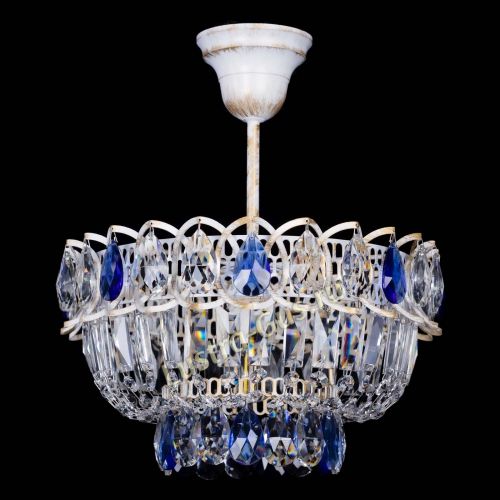Люстра Астра Бутон №1 Синяя - белая с подвесом в Симферополе Гусь Хрустальный