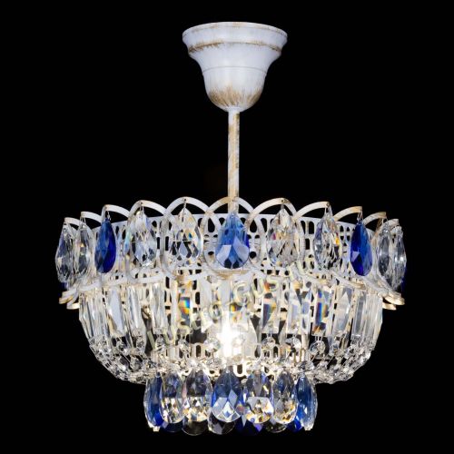 Люстра Астра Бутон №1 Синяя - белая с подвесом в Симферополе Гусь Хрустальный