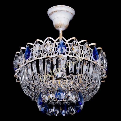 Люстра Астра Бутон №1 Синяя - белая с подвесом в Симферополе Гусь Хрустальный