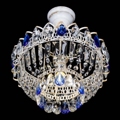 Люстра Астра Бутон №1 Синяя - белая с подвесом в Симферополе Гусь Хрустальный