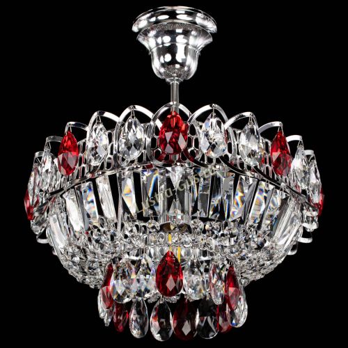 Люстра Астра Бутон №1 с подвесом Красная в Симферополе Гусь Хрустальный
