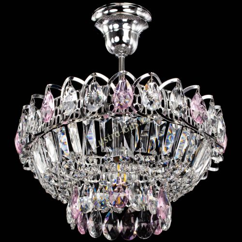 Люстра Астра Бутон №1 с подвесом Розовая в Симферополе Гусь Хрустальный