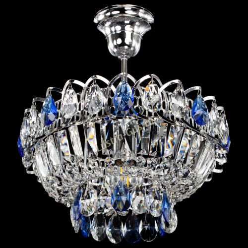 Люстра Астра Бутон №1 с подвесом Синяя в Симферополе Гусь Хрустальный