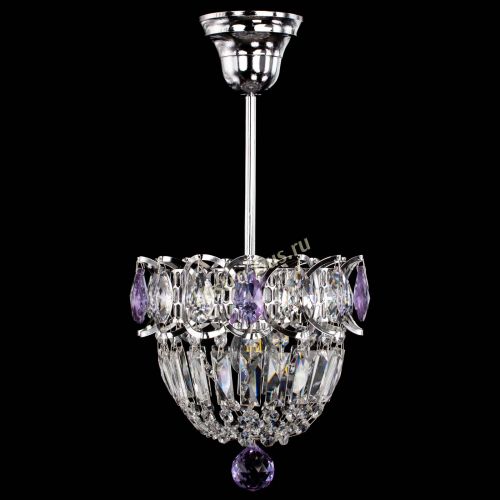 Люстра Астра Купол №1 с подвесом Фиолетовая в Симферополе Гусь Хрустальный