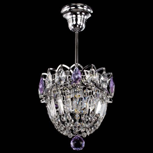 Люстра Астра Купол №1 с подвесом Фиолетовая в Симферополе Гусь Хрустальный