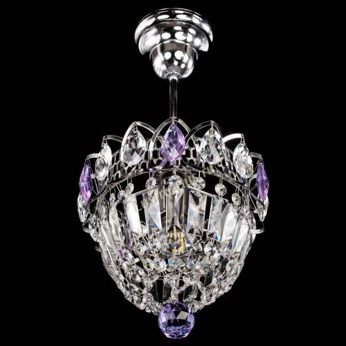 Люстра Астра Купол №1 с подвесом Фиолетовая в Симферополе Гусь Хрустальный