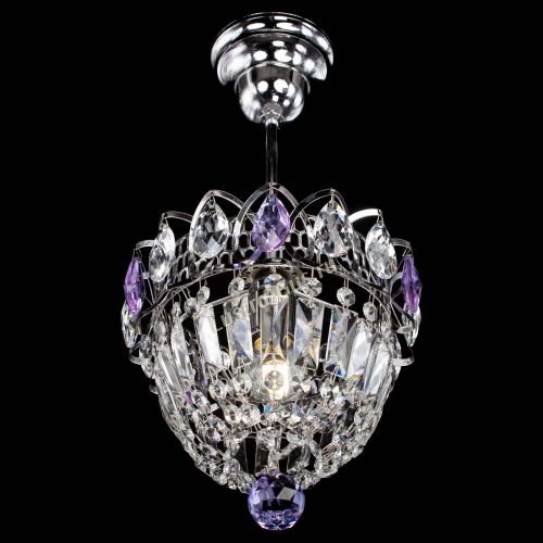 Люстра Астра Купол №1 с подвесом Фиолетовая в Симферополе Гусь Хрустальный