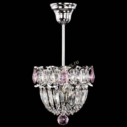 Люстра Астра Купол №1 с подвесом Розовая в Симферополе Гусь Хрустальный