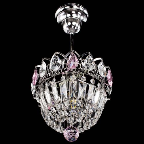 Люстра Астра Купол №1 с подвесом Розовая в Симферополе Гусь Хрустальный