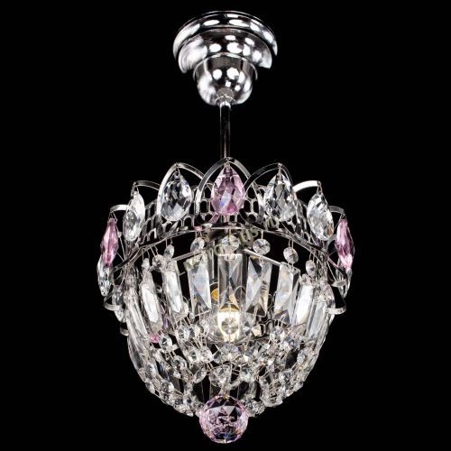 Люстра Астра Купол №1 с подвесом Розовая в Симферополе Гусь Хрустальный