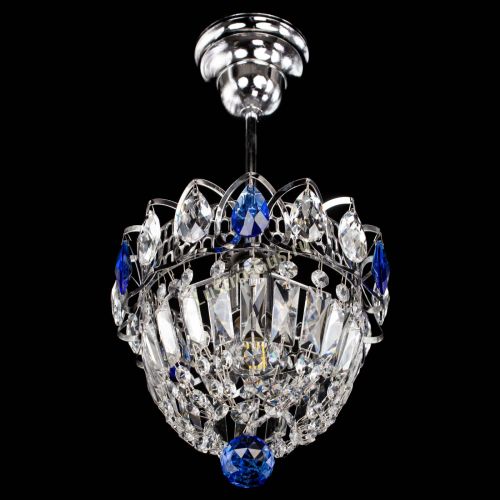 Люстра Астра Купол №1 с подвесом Синяя в Симферополе Гусь Хрустальный