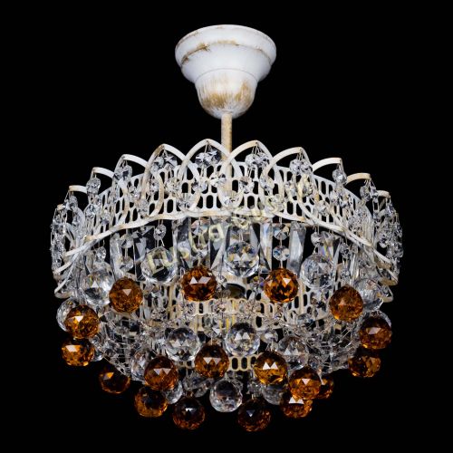 Люстра Астра шар №1 Чайная белая в Симферополе Гусь Хрустальный