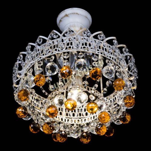 Люстра Астра шар №1 Чайная белая в Симферополе Гусь Хрустальный