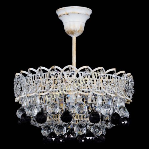 Люстра Астра шар №1 Черная белая в Симферополе Гусь Хрустальный