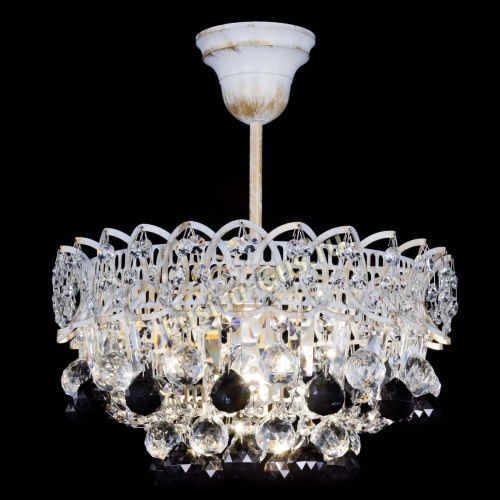 Люстра Астра шар №1 Черная белая в Симферополе Гусь Хрустальный