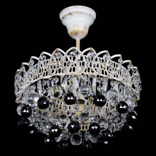 Люстра Астра шар №1 Черная белая в Симферополе Гусь Хрустальный