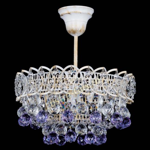 Люстра Астра шар №1 Фиолетовая белая в Симферополе Гусь Хрустальный