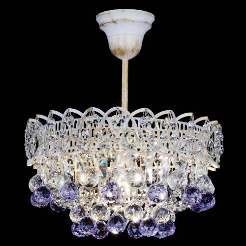 Люстра Астра шар №1 Фиолетовая белая в Симферополе Гусь Хрустальный