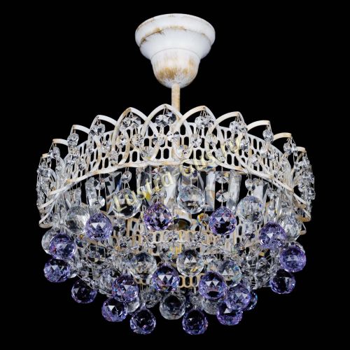 Люстра Астра шар №1 Фиолетовая белая в Симферополе Гусь Хрустальный
