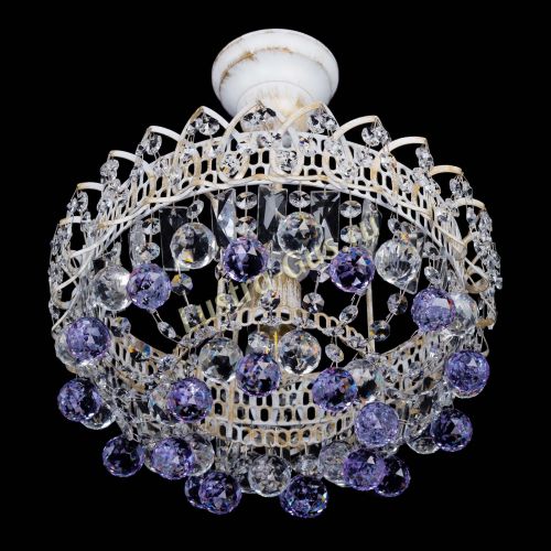 Люстра Астра шар №1 Фиолетовая белая в Симферополе Гусь Хрустальный