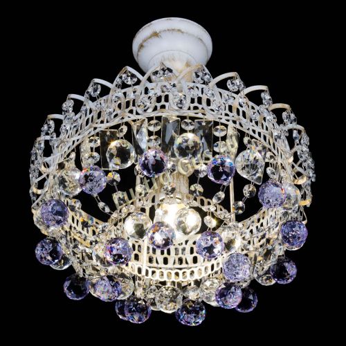 Люстра Астра шар №1 Фиолетовая белая в Симферополе Гусь Хрустальный