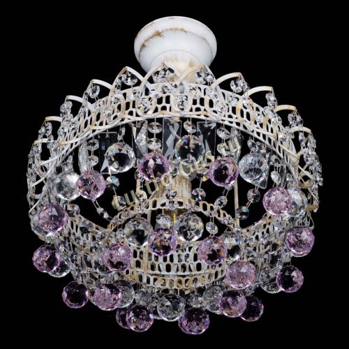 Люстра Астра шар №1 Розовая белая в Симферополе Гусь Хрустальный