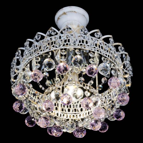 Люстра Астра шар №1 Розовая белая в Симферополе Гусь Хрустальный