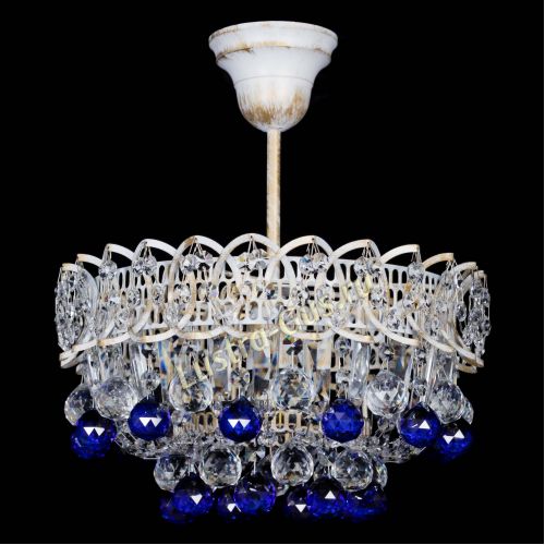 Люстра Астра шар №1 Синяя белая в Симферополе Гусь Хрустальный