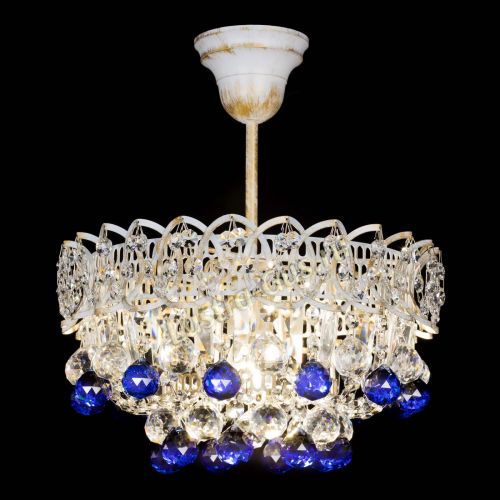 Люстра Астра шар №1 Синяя белая в Симферополе Гусь Хрустальный