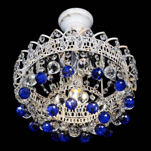 Люстра Астра шар №1 Синяя белая в Симферополе Гусь Хрустальный