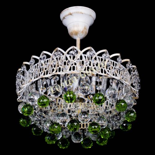 Люстра Астра шар №1 Зеленая белая в Симферополе Гусь Хрустальный