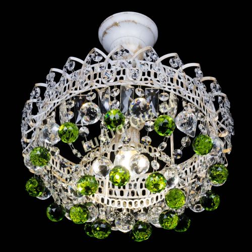 Люстра Астра шар №1 Зеленая белая в Симферополе Гусь Хрустальный