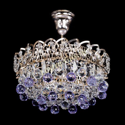 Люстра Астра шар фиолетовая 1 лампа в Симферополе Гусь Хрустальный