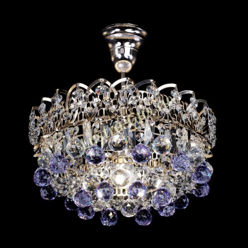 Люстра Астра шар фиолетовая 1 лампа в Симферополе Гусь Хрустальный