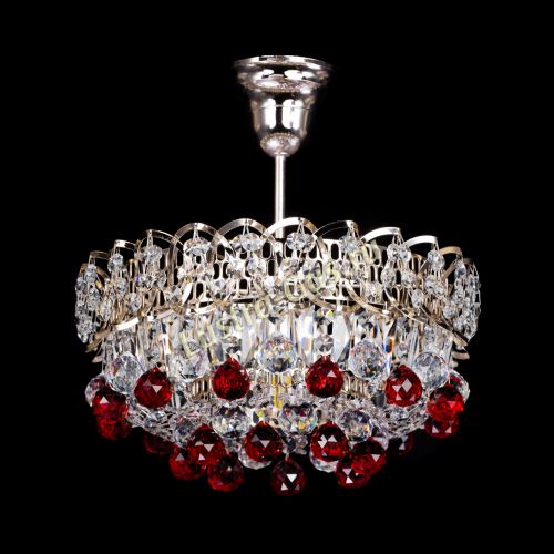 Люстра Астра шар красная 1 лампа в Симферополе Гусь Хрустальный