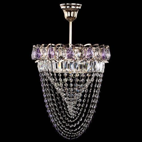 Люстра Астра Водоворот с подвесом №1 фиолетовая в Симферополе Гусь Хрустальный