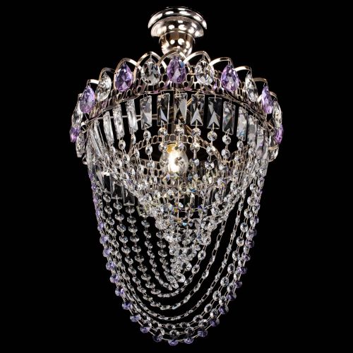 Люстра Астра Водоворот с подвесом №1 фиолетовая в Симферополе Гусь Хрустальный