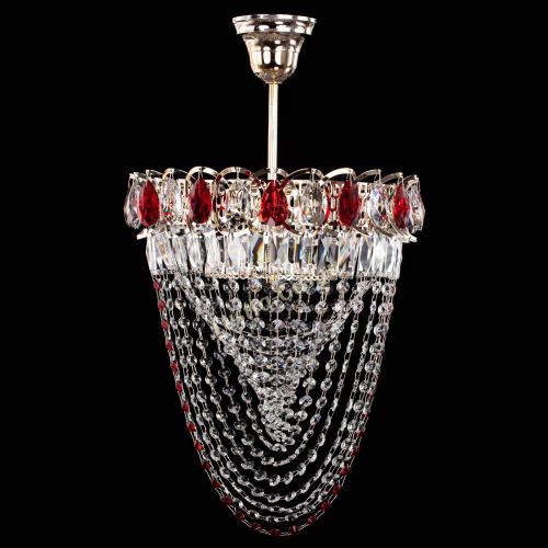 Люстра Астра Водоворот с подвесом №1 красная в Симферополе Гусь Хрустальный