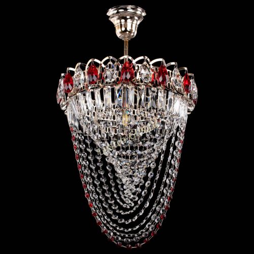 Люстра Астра Водоворот с подвесом №1 красная в Симферополе Гусь Хрустальный